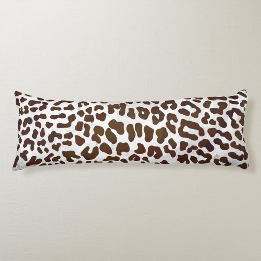 Leopard Chocolade Print Lichaamskussen (Voorkant)