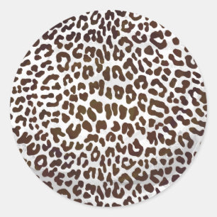 Leopard Chocolade Print Ronde Sticker