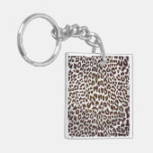 Leopard Chocolade Print Sleutelhanger (Voorkant Links)