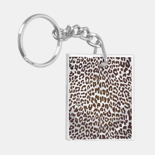 Leopard Chocolade Print Sleutelhanger (Voorkant Links)