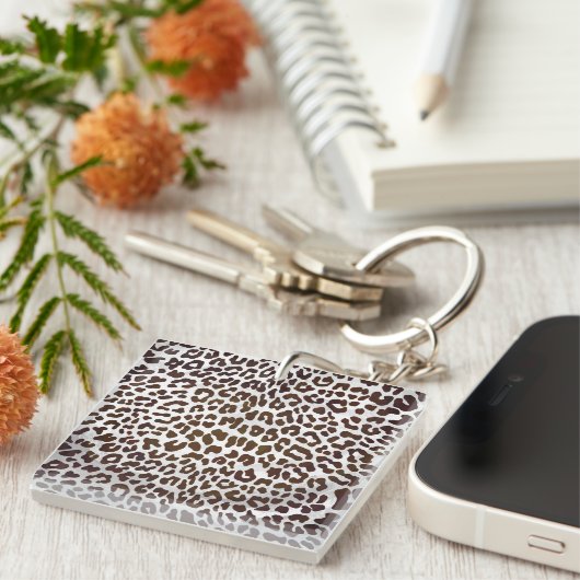 Leopard Chocolade Print Sleutelhanger (Voorkant Rechts)