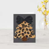 Leopard Christmas Tree,christmas Coquette Bow Yarn Kaart (Gele Bloem)