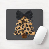 Leopard Christmas Tree,christmas Coquette Bow Yarn Muismat (Met muis)