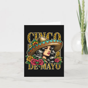 Leopard Cinco De Mayo Meisje Mexicaanse Fiesta 5 D Kaart