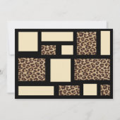 Leopard Color Block Black Cream baby Invitation (Dos)