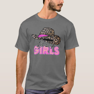 Leopard Cowgirl Pet Laten we naar het Westerne lan T-shirt