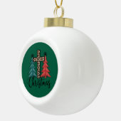 Leopard Cross kerstbomen Christelijk Keramische Bal Ornament (Rechts)