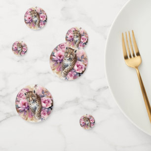 Leopard Cub & table Rose Confetti