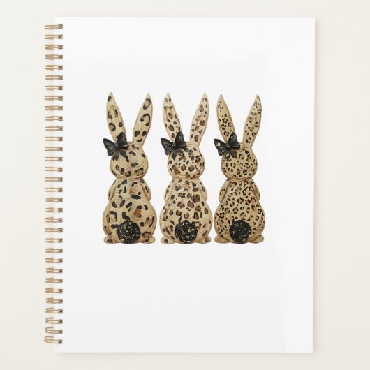Leopard Cute Bunny Bow Funny Christian Easter Day  (Devant)