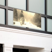 LÉOPARD DANS la bannière de NEIGE (Bâtiment extérieur)