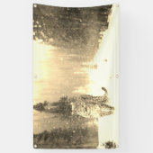 LÉOPARD DANS la bannière de NEIGE (Vertical)