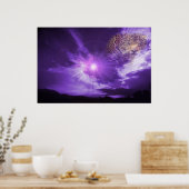 Leopard dans le ciel violet. affiche (Cuisine)
