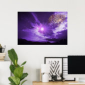 Leopard dans le ciel violet. affiche (Bureau à domicile)