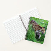 Leopard dans l'herbe Carnet spiral (Intérieur)