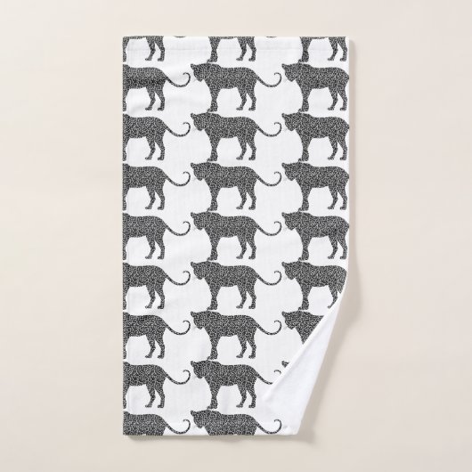 léopard d'argent sur White Classic (Serviette à main)