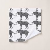 léopard d'argent sur White Classic (Gant de toilette)