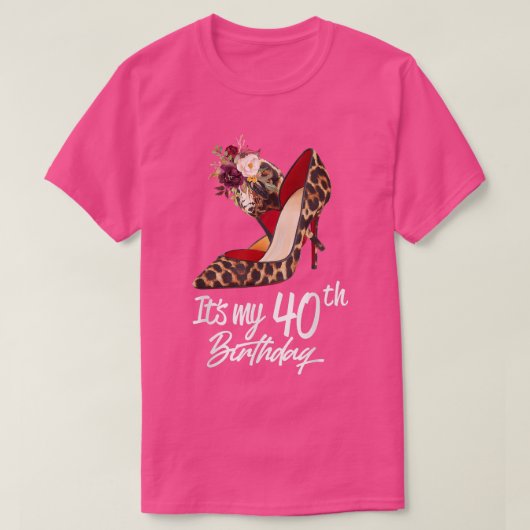 Leopard de 40 ans à talons hauts C'est ma 40e nais (Design devant)