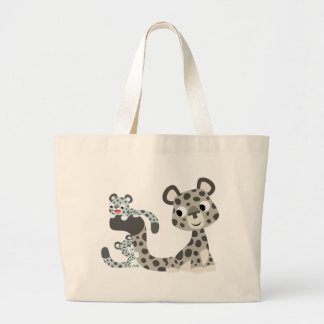 Léopard de neige de bande dessinée et sac de CUB