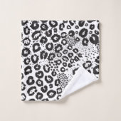 Léopard de neige noir blanc Poster de animal Cheet (Gant de toilette)