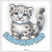 LEOPARD DE NEIGE - STICKER DE NURSERY (Feuille)