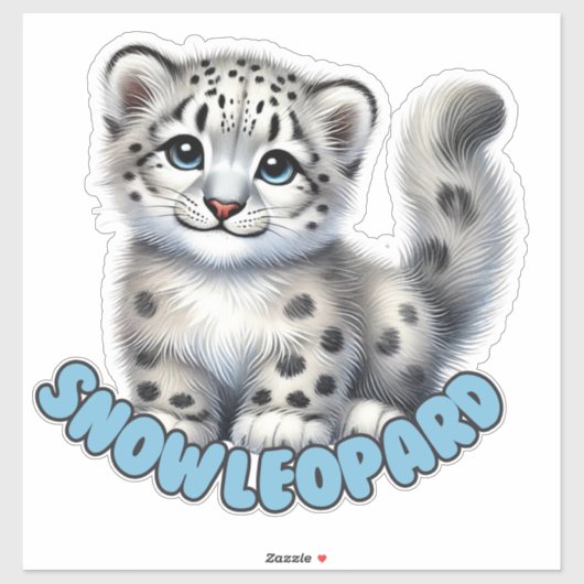 LEOPARD DE NEIGE - STICKER DE NURSERY (Feuille)