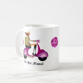 Léopard de rose de femme de scooter de tasse de (Devant gauche)