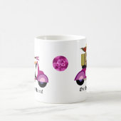 Léopard de rose de femme de scooter de tasse de (Centre)