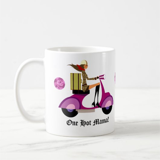Léopard de rose de femme de scooter de tasse de (Gauche)