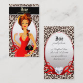 Léopard de zèbre de carte de visite de sac à main (Devant / Derrière)