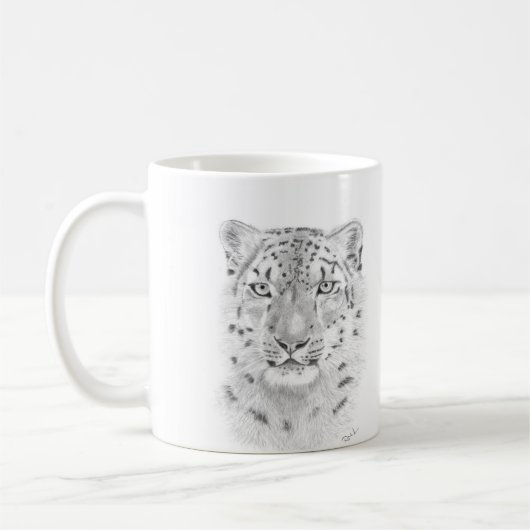 Léopard des neiges - tasses d'art animal (Gauche)