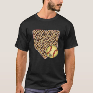 Leopard Diamond Softball Baseball Mama T-shirt