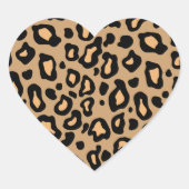 Leopard Dierenprint Hart Stickers (Voorkant)