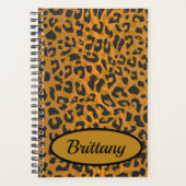 Leopard Dierenprint Kunst gepersonaliseerd Planner (Voorkant)