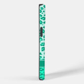 Leopard dierenprint mint monogram iphone case (Achterkant / Rechts)