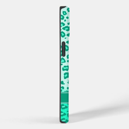 Leopard dierenprint mint monogram iphone case (Achterkant / Rechts)