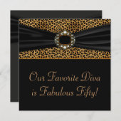 Leopard Diva Vrouwen 50ste Verjaardagsfeest Kaart (Voorkant / Achterkant)