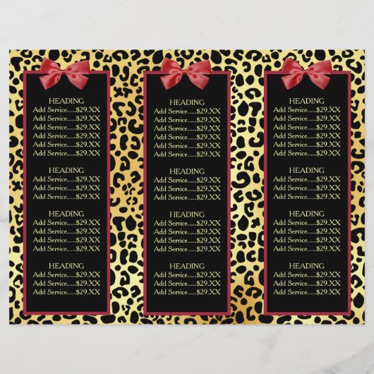 Léopard d'or avec Brochure de Salon de Bow Rouge (Dos)