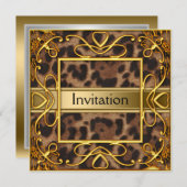 Léopard d'or toute invitation de partie (Devant / Derrière)
