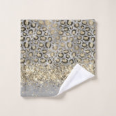 Léopard doré brillant Personnalisé (Gant de toilette)