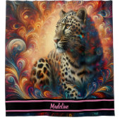 Leopard Dream: Artful Oerwoud Escape Douchegordijn (Voorkant)