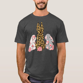 Leopard Easter Bunny Rabbit Paasdag T-shirt