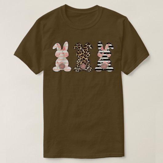 Leopard Easter Bunny Rabbit Trio Cute Easter T T-shirt (Design voorkant)