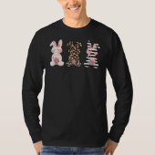 Leopard Easter Bunny Rabbit Trio Cute Paasdag 8 T-shirt (Voorkant)