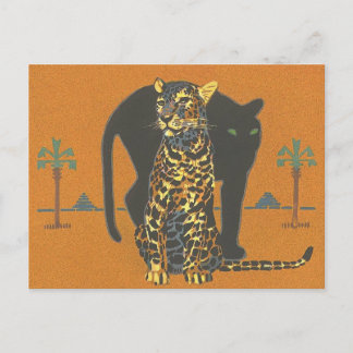 Leopard en Panther Briefkaart