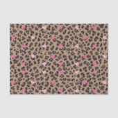 Leopard en Pink Hearts Party Tissuepapier (Voorkant)