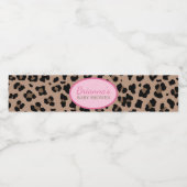 Leopard en Roze Partij Waterfles Etiket (Enkel label)
