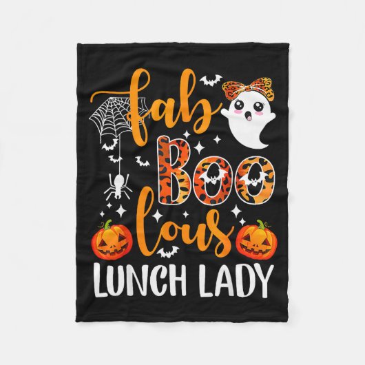 Leopard Fab Boo Lous Lunch Lady Matching Group Tee Fleece Deken (Voorkant)