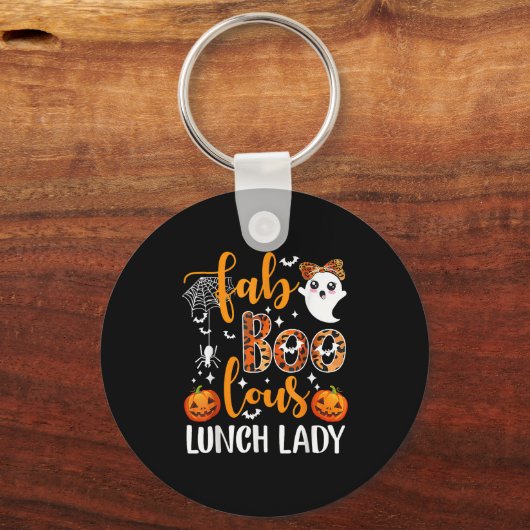 Leopard Fab Boo Lous Lunch Lady Matching Group Tee Sleutelhanger (Voorkant)