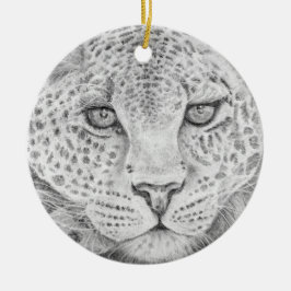 Leopard Face Keramisch Ornament