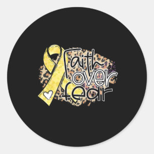 Leopard Faith over angst voor kinderkanker Ronde Sticker